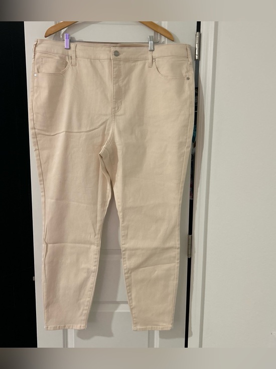 Terra & Sky Denim - Terra & Sky Women's Plus High Rise Skinny Jeans, Ivory, NWT, Size 22w